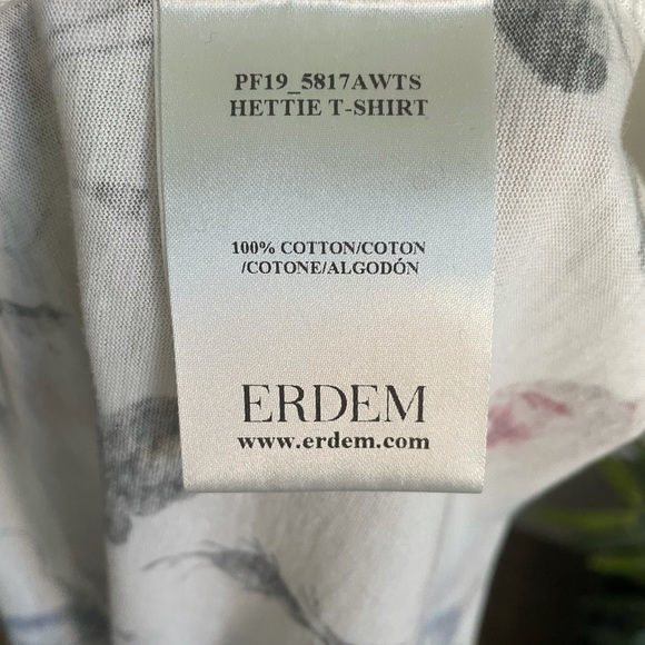 Authentic ERDEM Floral-print Hettie T-shirt Large - Picture 6 of 6